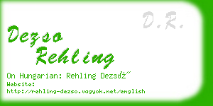 dezso rehling business card